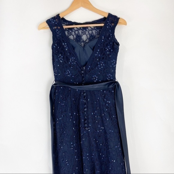 Morilee by Madeline Garder Navy Blue Lace Dress size 4 - Picture 5 of 9